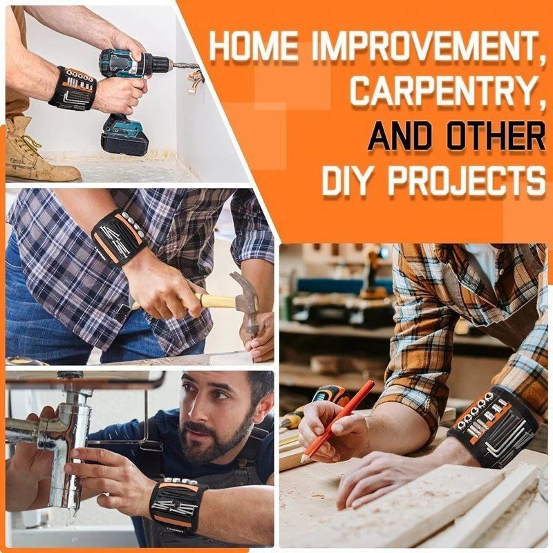 دستبند مغناطیسی کمربند ابزار آهنربا های قوی برای نگه داشتن پیچ ناخن سوراخ کردن DIY